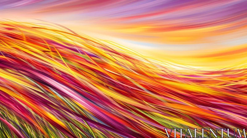 Colorful Abstract Painting with Energetic Movement AI Image