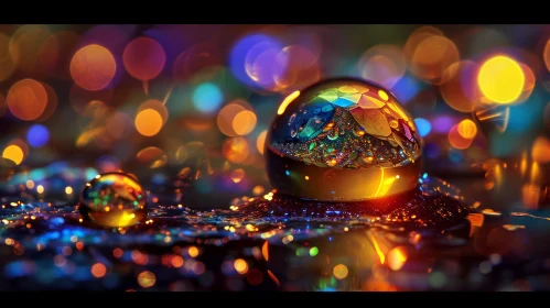 Colorful Water Droplets Reflecting Light | Abstract Close-up