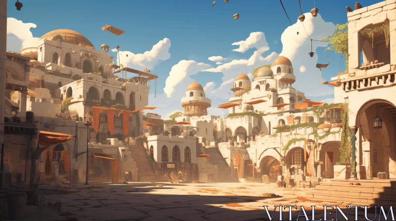 Enchanting Fantasy Desert City - Imaginative Artwork AI Image
