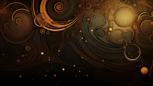 Energetic Abstract Composition with Circles and Spirals