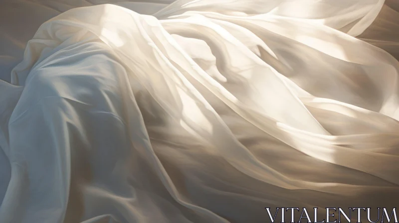 Luxurious White Silk Fabric Close-Up AI Image
