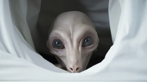 Mysterious Alien Portrait - Close-up Extraterrestrial Encounter