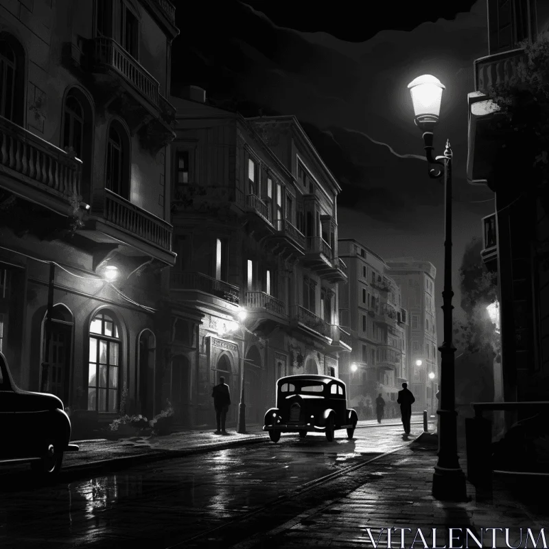 Dark and Mysterious Old Street Drawing | Matte Painting Style AI Image