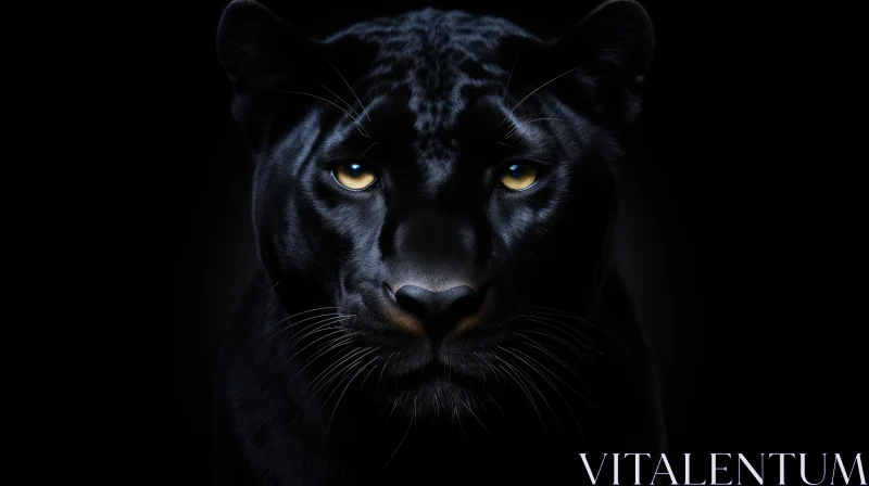AI ART Majestic Black Panther Digital Painting