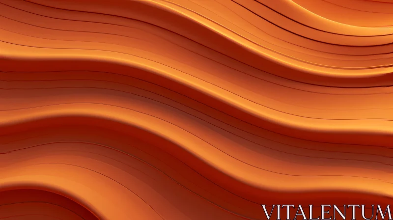 Orange Wavy Shapes Background | 3D Rendering Art AI Image