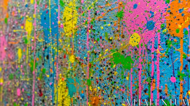 Colorful Chaos: Splattered Paint Wall Art AI Image