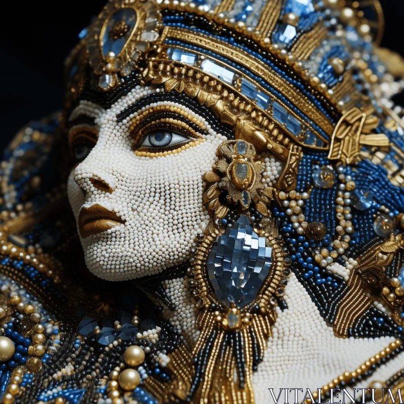 Elaborate Beaded Jewelry: Figurative Sculpture Inspired by Egyptian Art AI Image