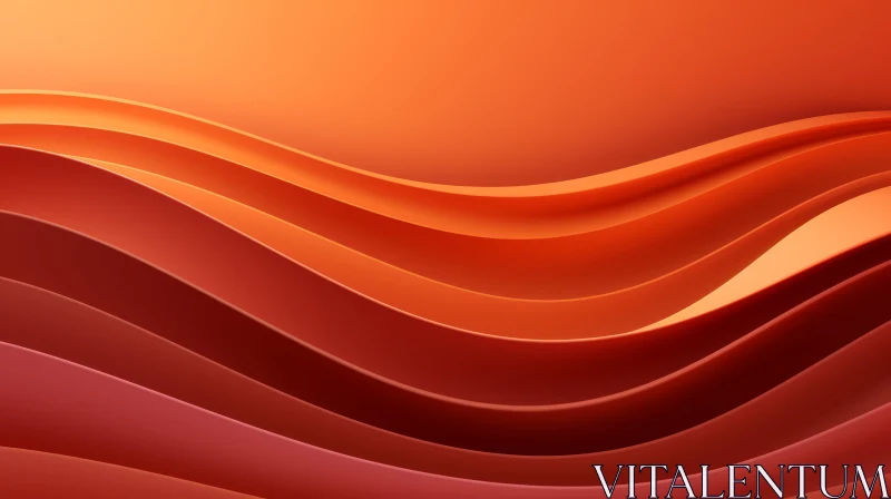 Mesmerizing 3D Abstract Background with Orange and Pink Waves AI Image
