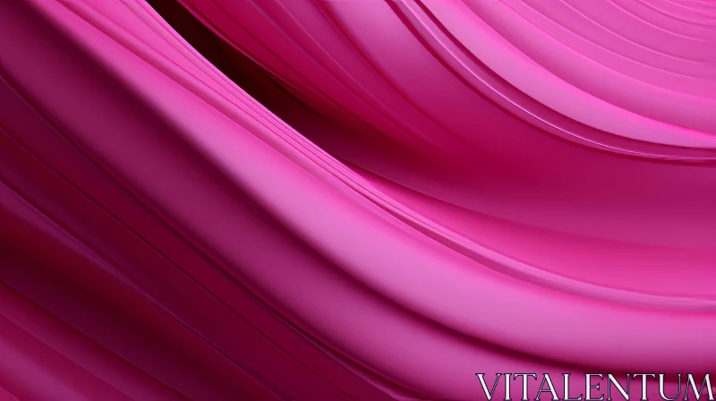 Pink Silk Fabric Waves 3D Rendering AI Image