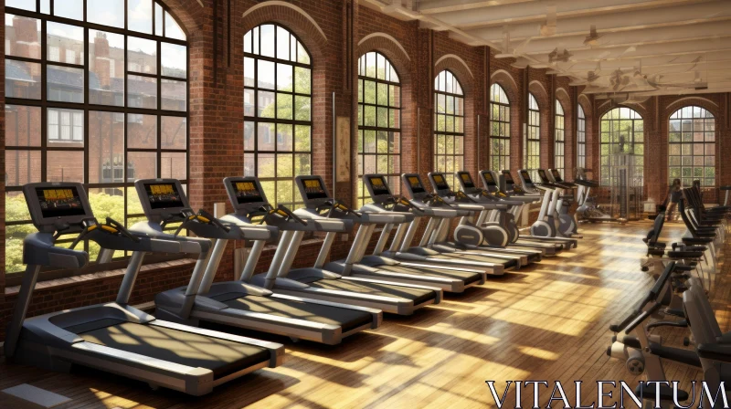 AI ART Well-lit Fitness Center with Exercise Equipment