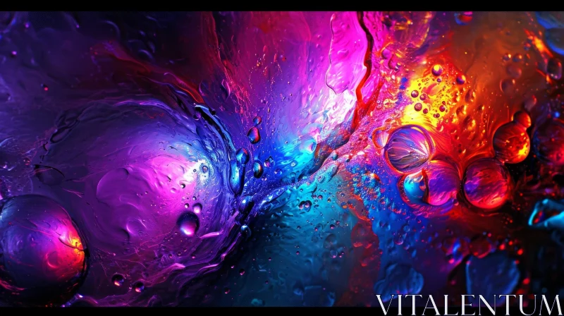 Vibrant Abstract Painting with Dynamic Swirls and Contrasting Colors AI Image
