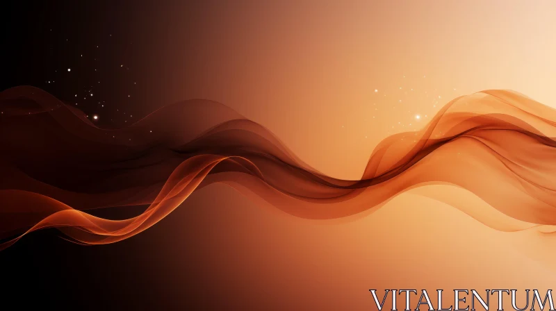 Brown and Orange Wavy Abstract Background AI Image