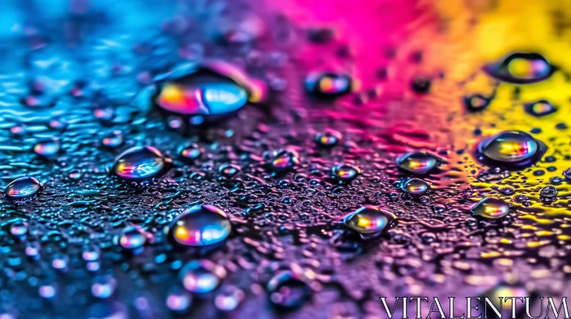 Iridescent Water Droplets Abstract Photo AI Image