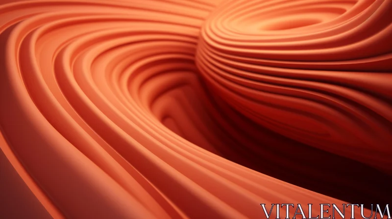 Orange Gradient Waves - Abstract 3D Rendering AI Image