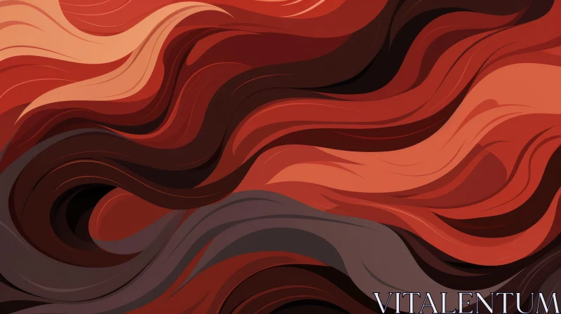 Intriguing Abstract Red and Brown Waves Background AI Image