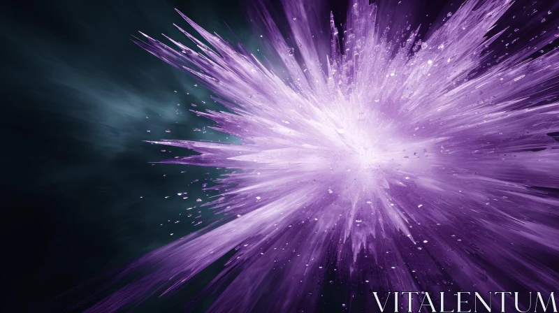 Purple Explosion Artwork - 3D Abstract Design AI Image