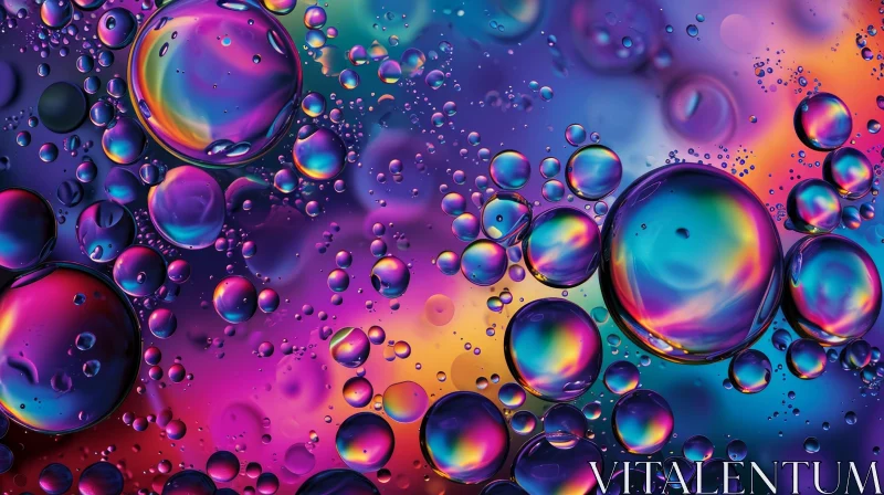 Colorful Oil Bubbles on Water Surface | Abstract Photography AI Image