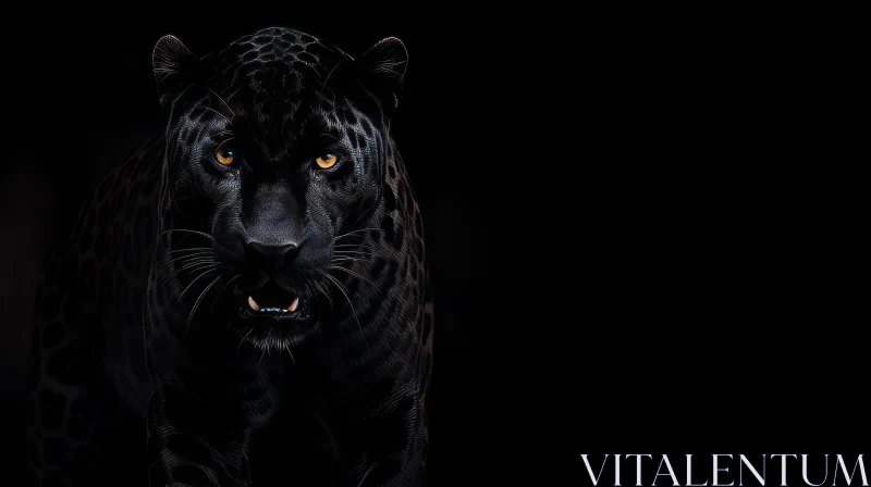 Majestic Black Panther Digital Painting AI Image