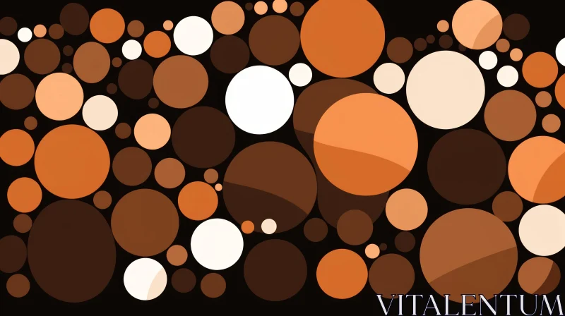 Brown and White Circles Abstract Background AI Image
