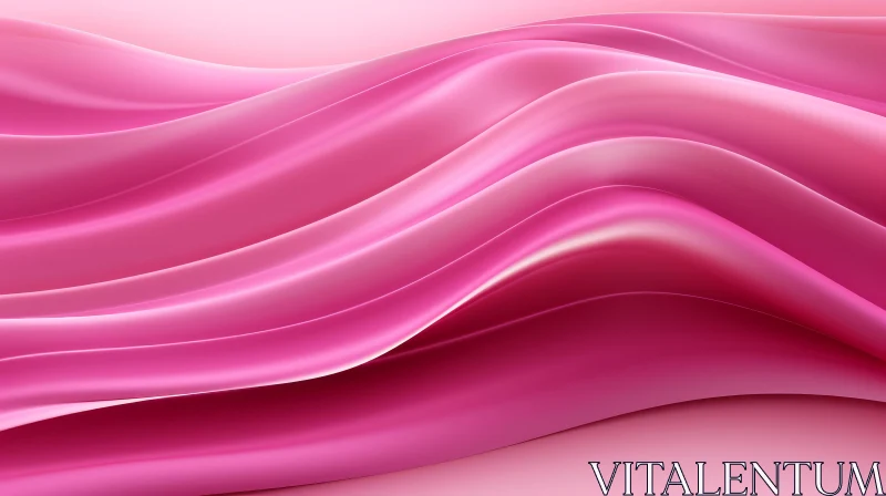Pink Silk Fabric 3D Rendering - Soft Waves and Light Reflection AI Image