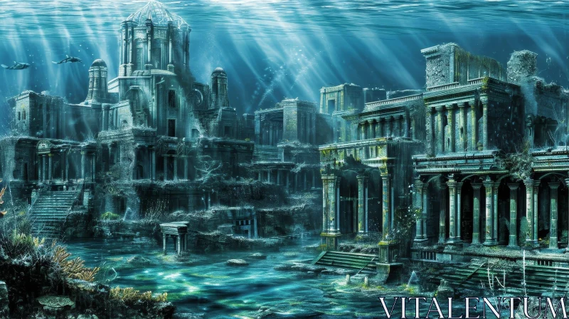 Underwater City Digital Painting AI Image