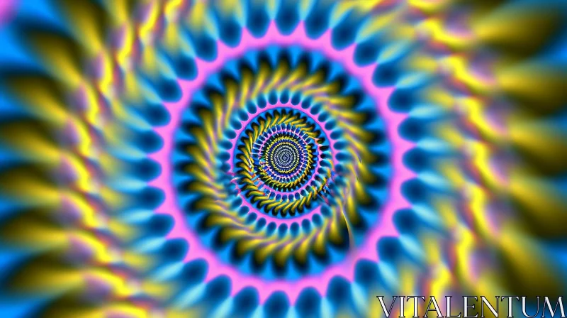 Colorful Three-Dimensional Spiral Artwork AI Image