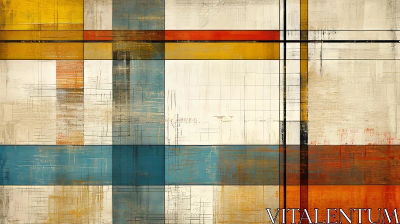 AI ART Geometric Abstraction in Muted Colors