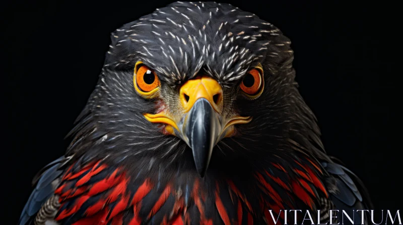 Intense Eagle Close-Up: Detailed Feathers and Piercing Eyes AI Image