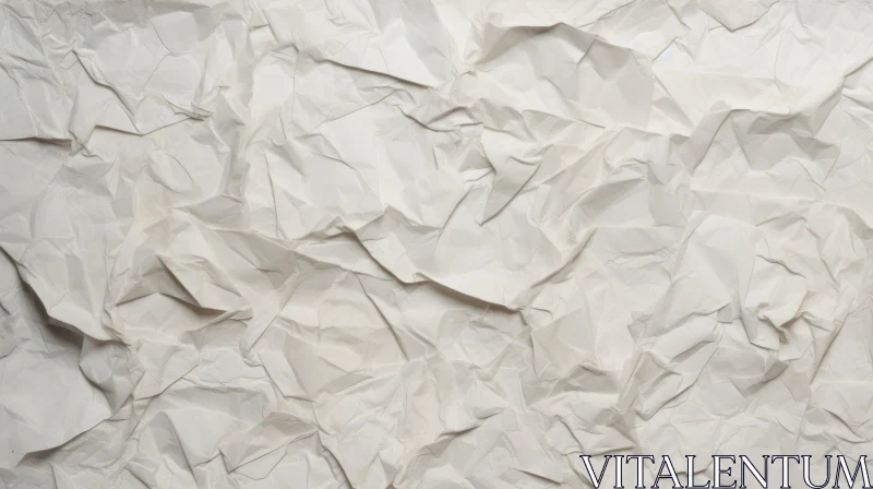 Intricate Crumpled White Paper Texture - Abstract Background AI Image