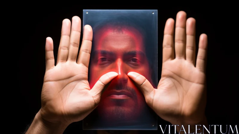Captivating Visual Effect: Man Holding Transparent Red Sheet AI Image
