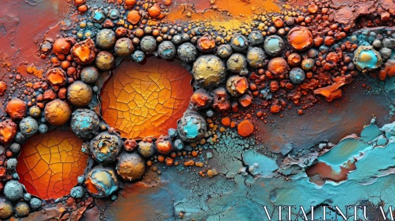 AI ART Colorful Cracked Surface Abstract Art