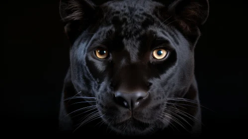 Intense Gaze: Stunning Black Panther Close-up