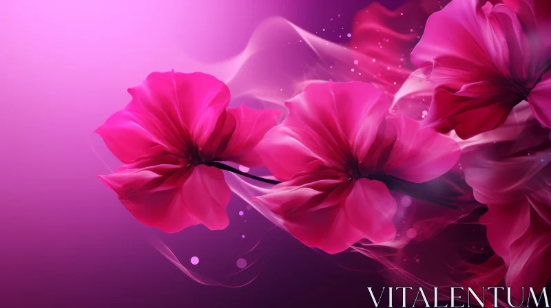 Pink Floral Watercolor Background for Serene Ambiance AI Image