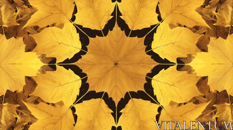 Symmetrical Autumn Leaves Pattern - Nature's Beauty Captured AI Image