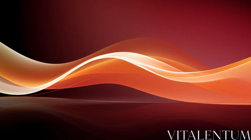 Red and Orange Abstract Wave Background AI Image