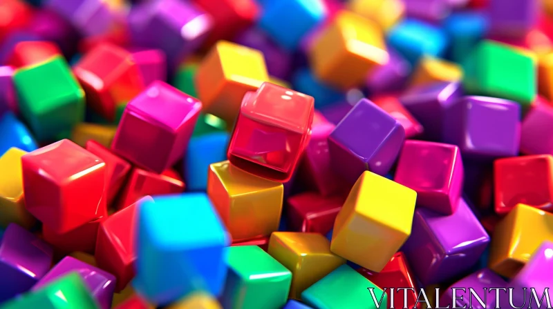 Colorful Contemporary Cubes - Abstract Art AI Image