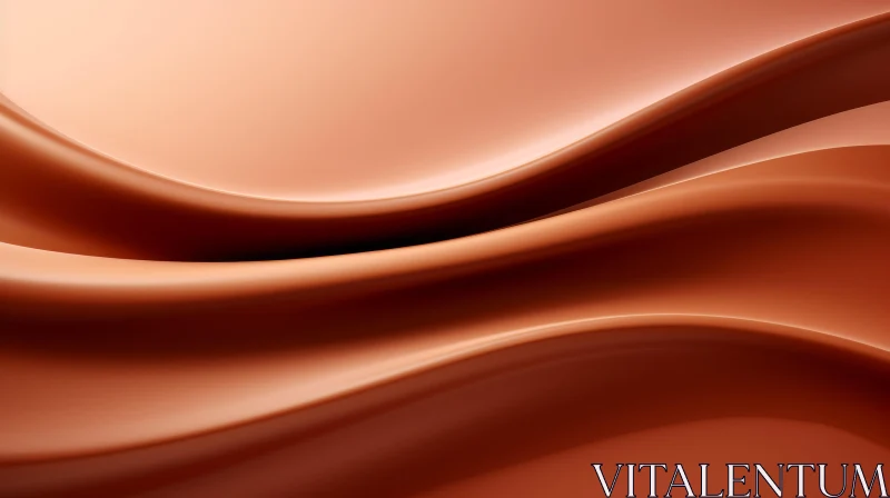 Creamy Chocolate Liquid Flowing in Wave Pattern AI Image