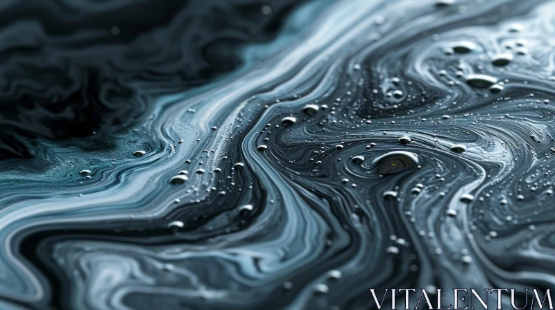 AI ART Blue and Black Liquid in Motion | Abstract Art