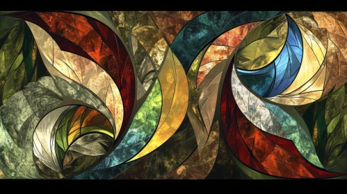 Colorful Abstract Painting with Organic Shapes