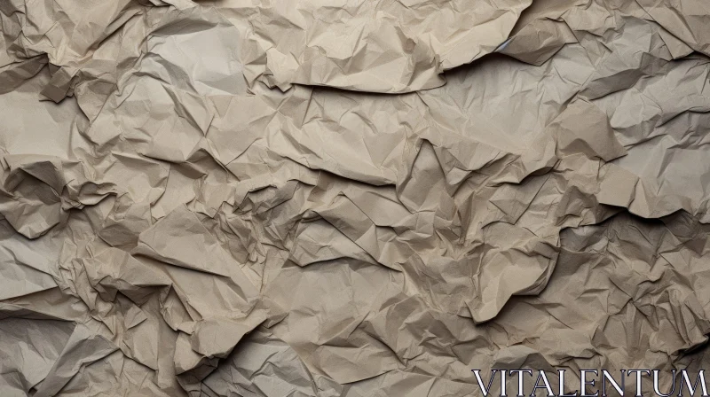 Detailed Crumpled Brown Paper Texture Close-up AI Image