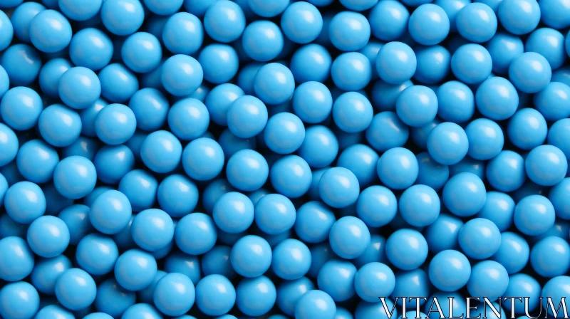AI ART Intriguing Composition of Blue Balls with Glossy Surface