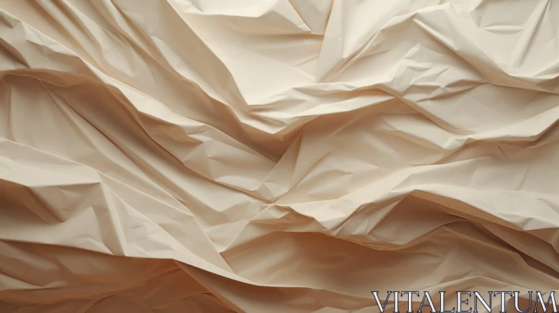 Crumpled Beige Paper Texture Background AI Image