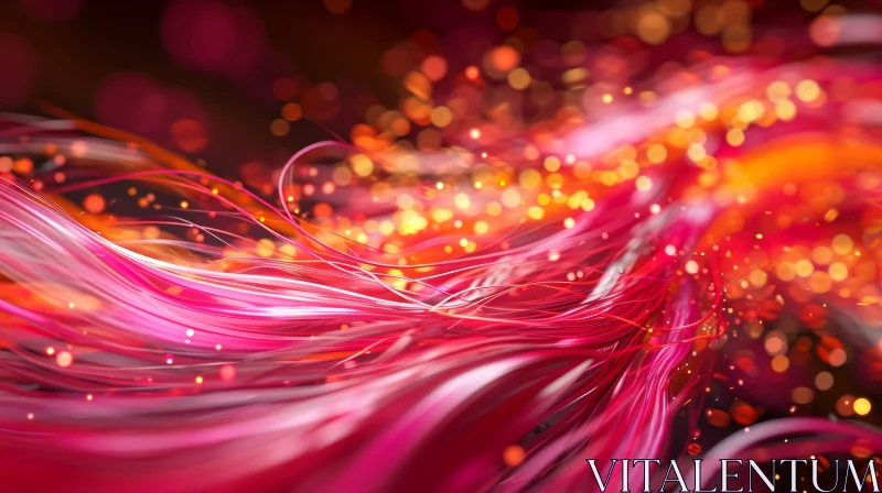 Glowing Pink and Orange Abstract Background | Dynamic Fiber Pattern AI Image