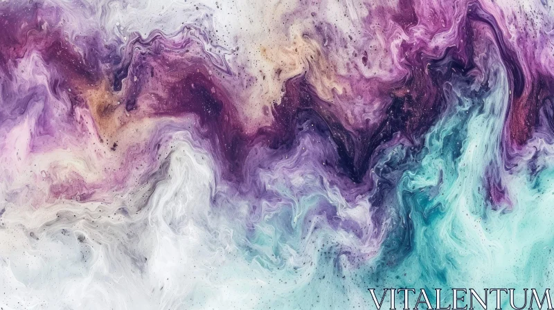 Dynamic Abstract Painting with Purple, Blue, and Green Swirls AI Image