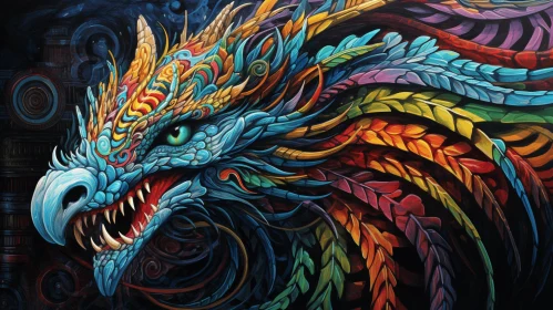 Captivating Dragon Artwork on Black Background