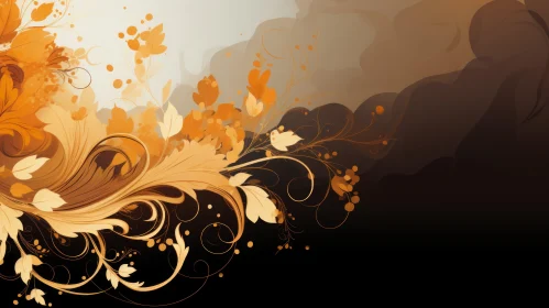 Golden Floral Background - Soft and Dreamy Design