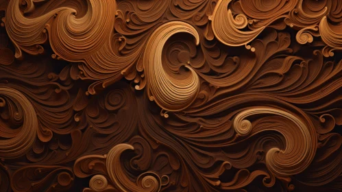 Wooden Surface with Wave-Like Pattern | 3D Rendering