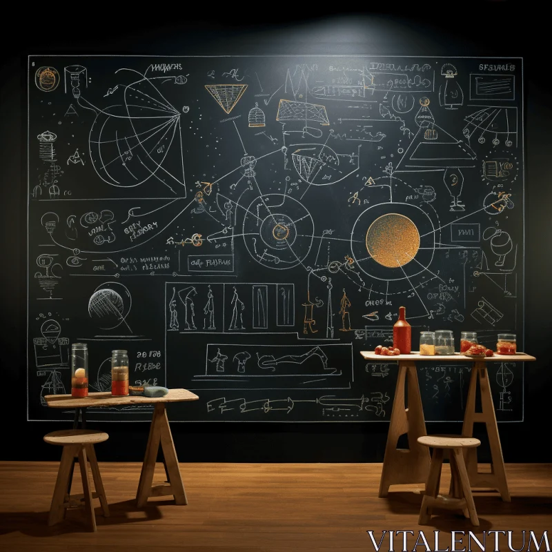 AI ART Captivating Chalkboard Murals: A Fusion of Science and Art