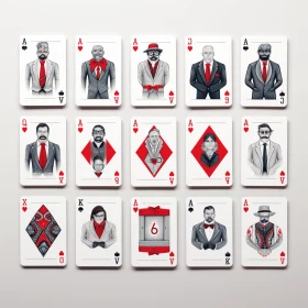 Exquisite Playing Cards with Realistic Human Figures | Grey Background