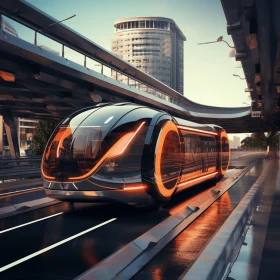 Luxurious and Innovating Futuristic Train Driving in a Cityscape